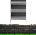 1 Panel No-Dig Metal Privacy Fence Screen, 60" H × 48" W Outdoor Air Conditioner Fence, Rustproof AC Unit Cover to