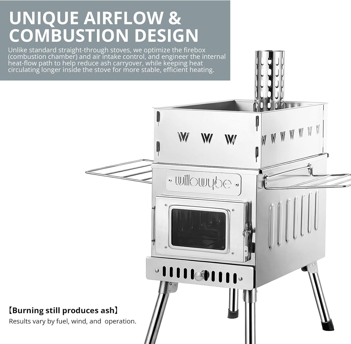 Outdoor Sauna Hot Tent Stove, Rocket Stove Heater, Portable Camping Wood Stove for Dry Sauna