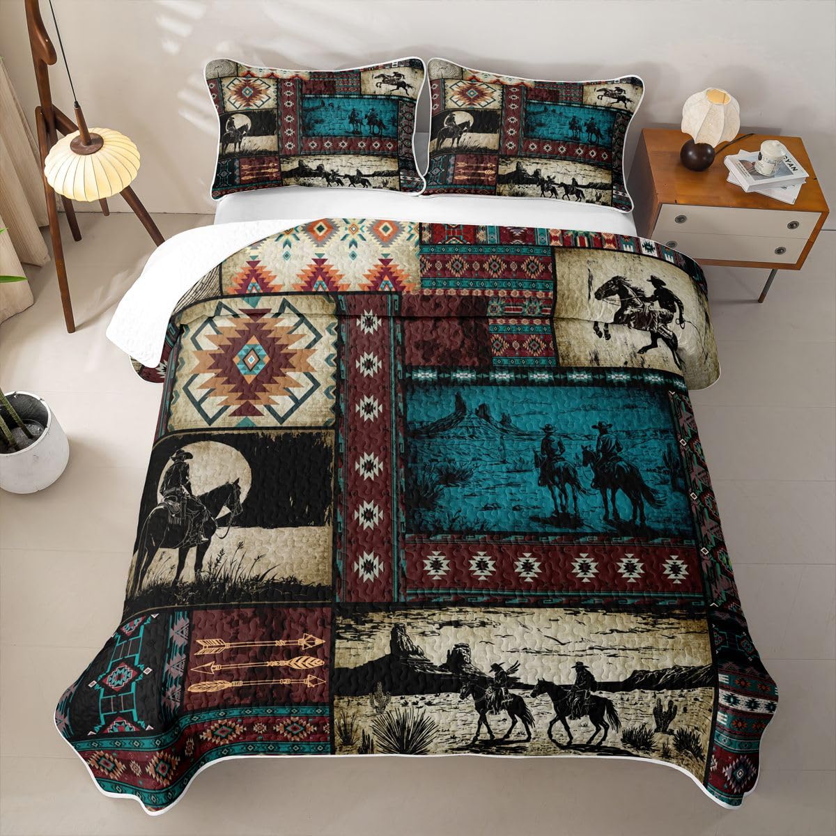 Western Cowboy Southwestern Quilts for Bed
