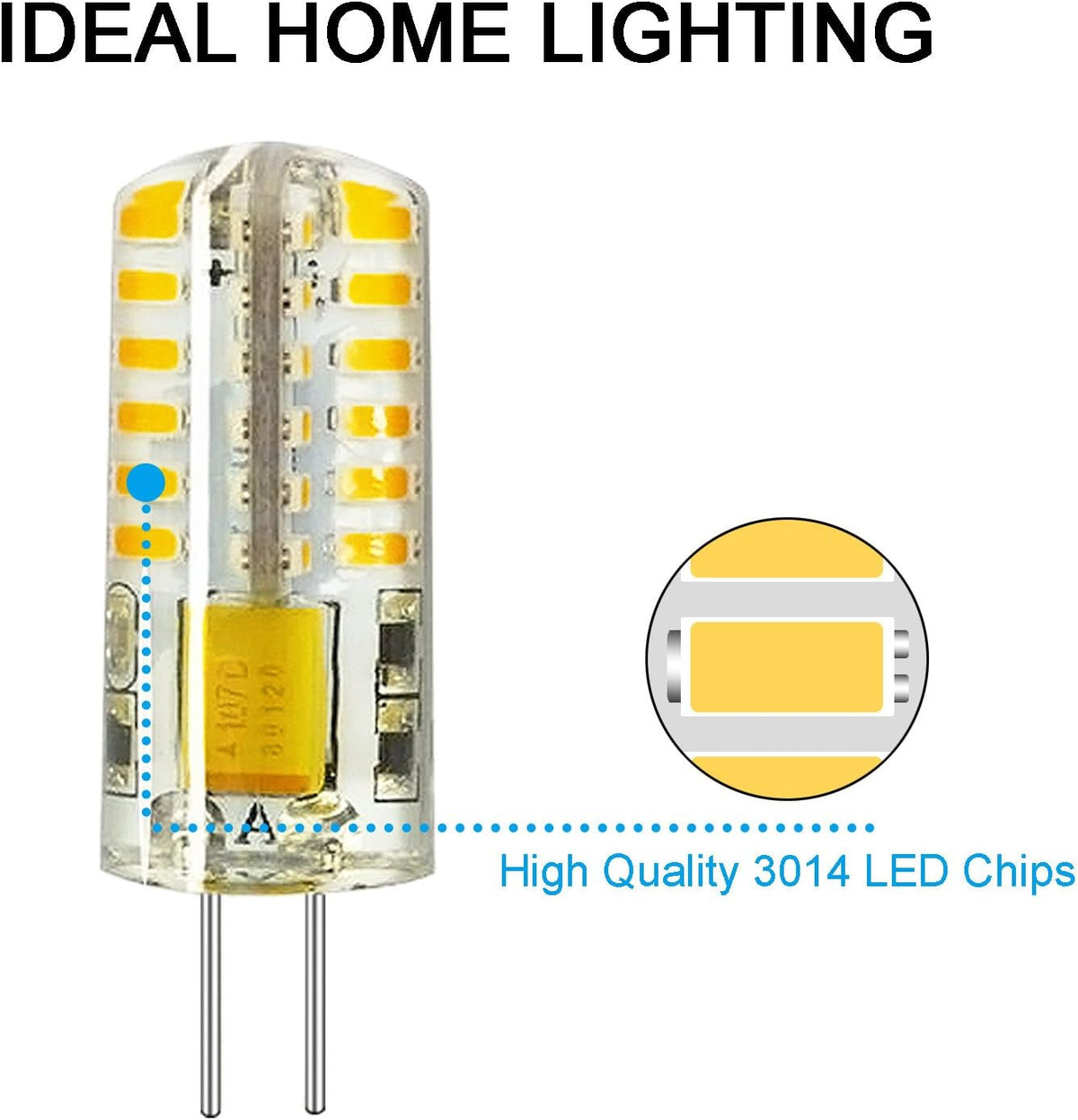 10pcs G4 LED Bulbs JC Bi-Pin Base Light Bulbs 3W AC/DC 12V 20W-30W T3 Halogen Bulb Replacement Landscape Bulbs(Warm