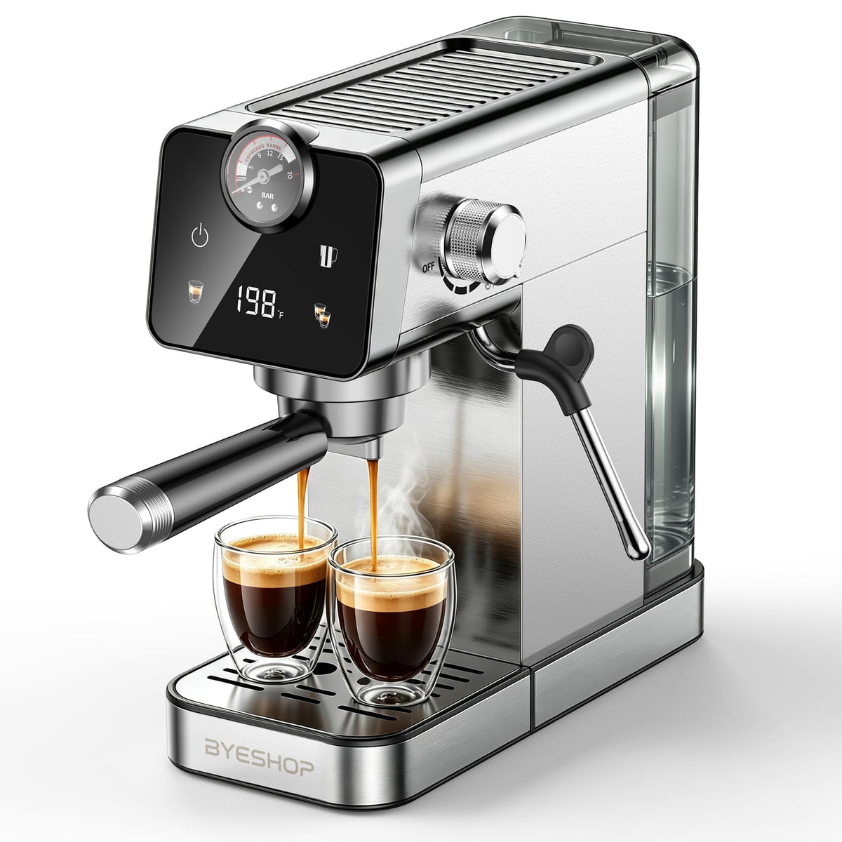 20 Bar Compact Espresso Coffee Machines with Milk Frother