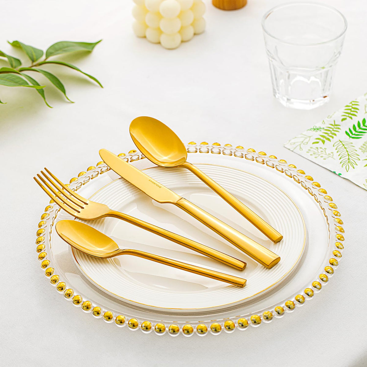 Gold Silverware Set for 12, 60-Piece Stainless Steel Flatware Cutlery Set