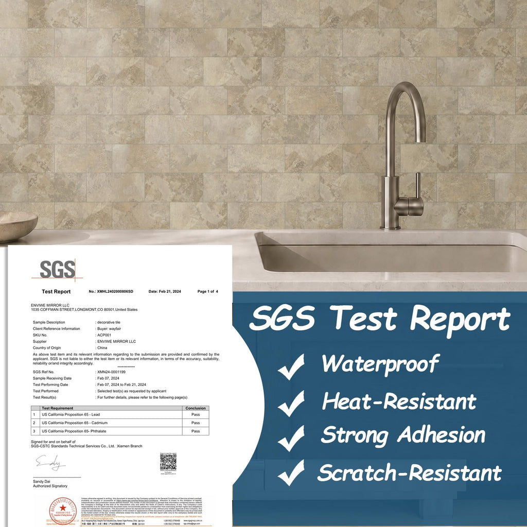 2026 New Upgrade Peel and Stick Backsplash Tile, Peel and Stick 11.34" X 11.57" Wall Tile , Fireplace, Laundry (Beige
