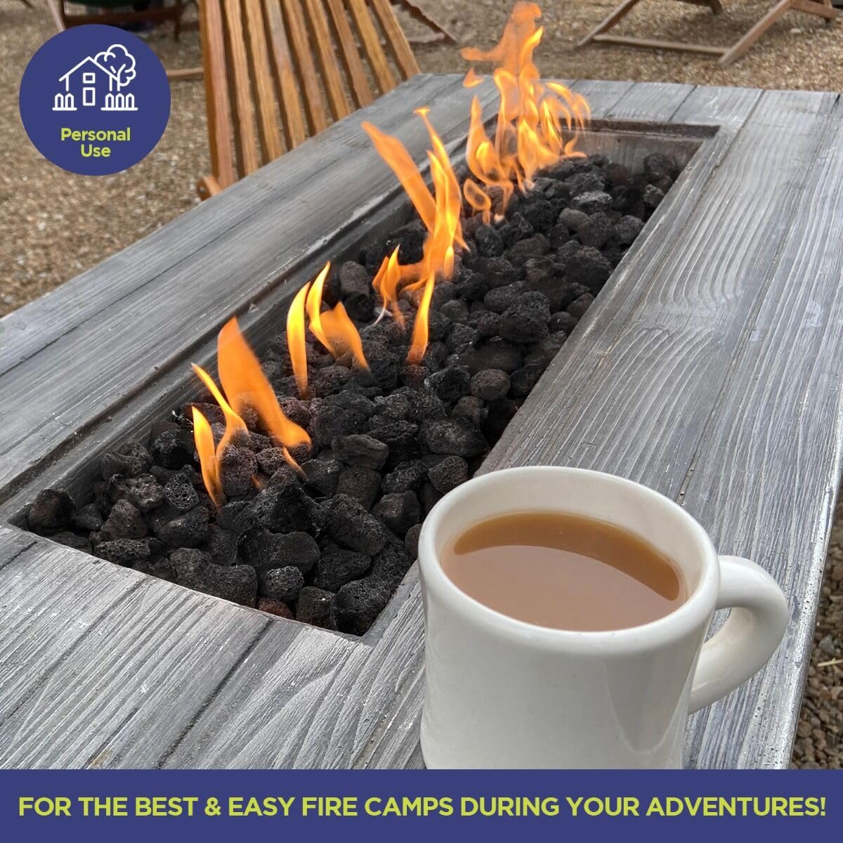 Fire Products | Medium Lava Rock, 1/2" - 1" | Use in Fireplace, Fire Pit or Bowl | Outdoor & Indoor Volcanic Rock for