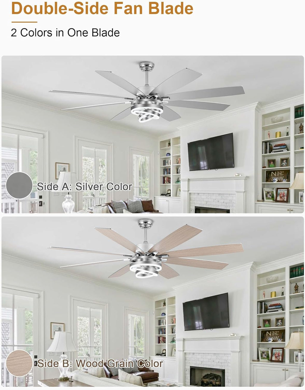 72" Ceiling Fan with Light & Remote