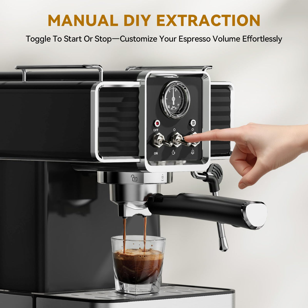 20Bar Semi Automatic Retro Espresso Machine with Milk Frother