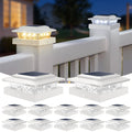 4x4 Solar Post Cap Lights Outdoor 12Pack- 3 Color Temperatures&2 Level Brightness, IP65 Waterproof, 16 LED Fence Deck