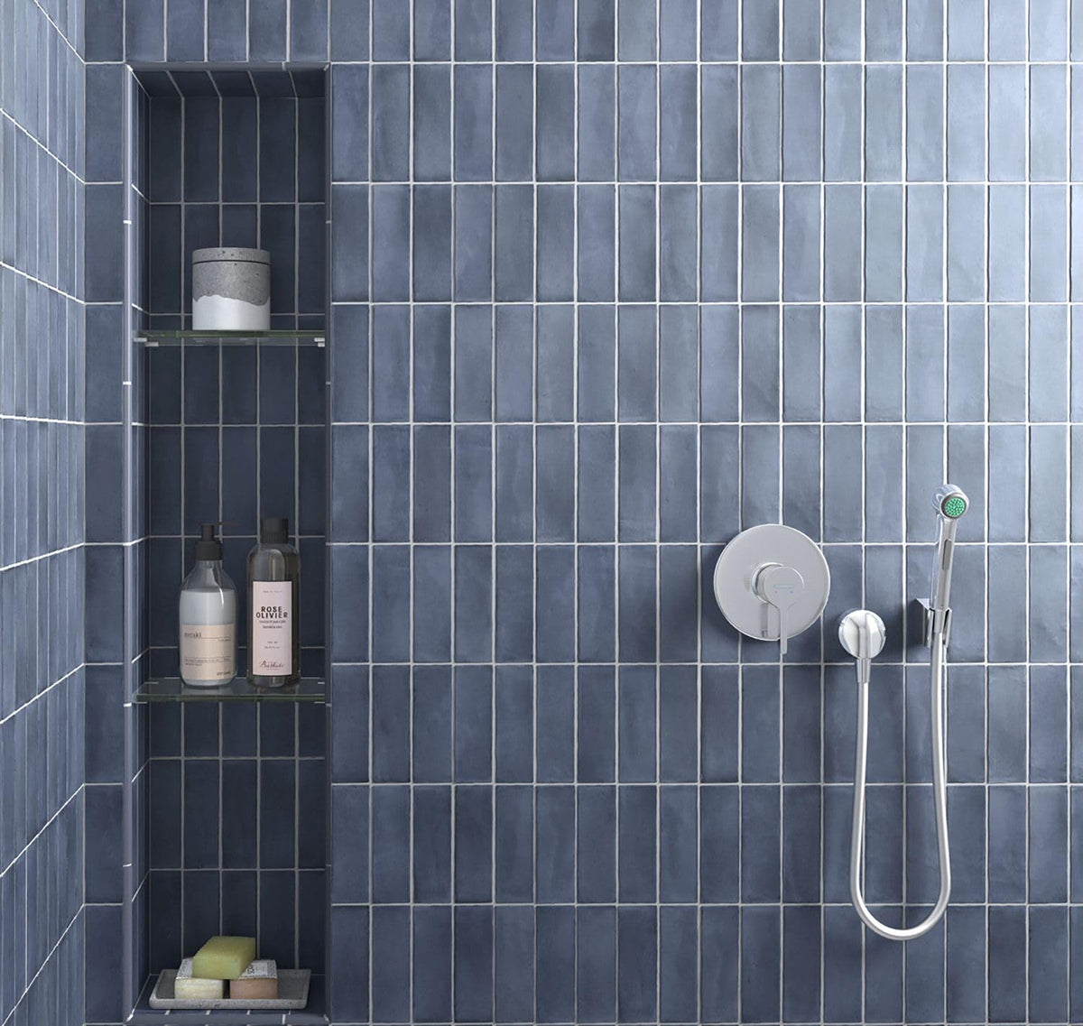 Coco Living | 2"x6" Porcelain Zellige Floor & Wall Tile (Midnight Blue Gloss, Carton)
