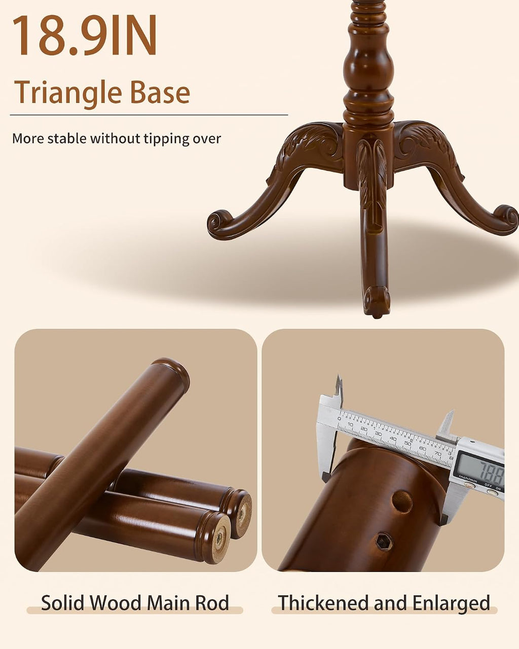 Wooden Coat Rack Freestanding, Solid Wood Coat Rack Stand with 13 Hooks, Mid-Century Modern Heavy Duty Coat