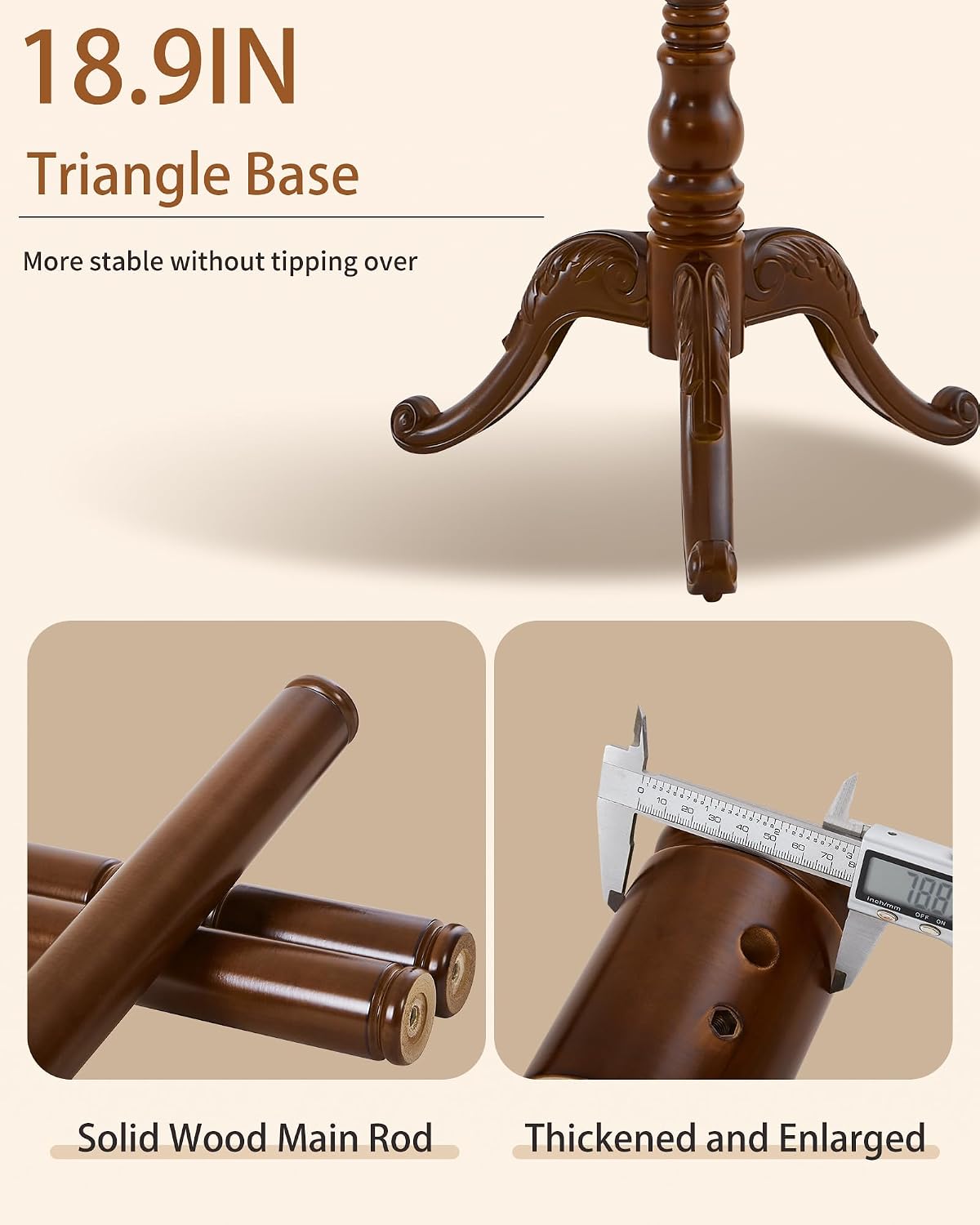 Wooden Coat Rack Freestanding, Solid Wood Coat Rack Stand with 13 Hooks, Mid-Century Modern Heavy Duty Coat