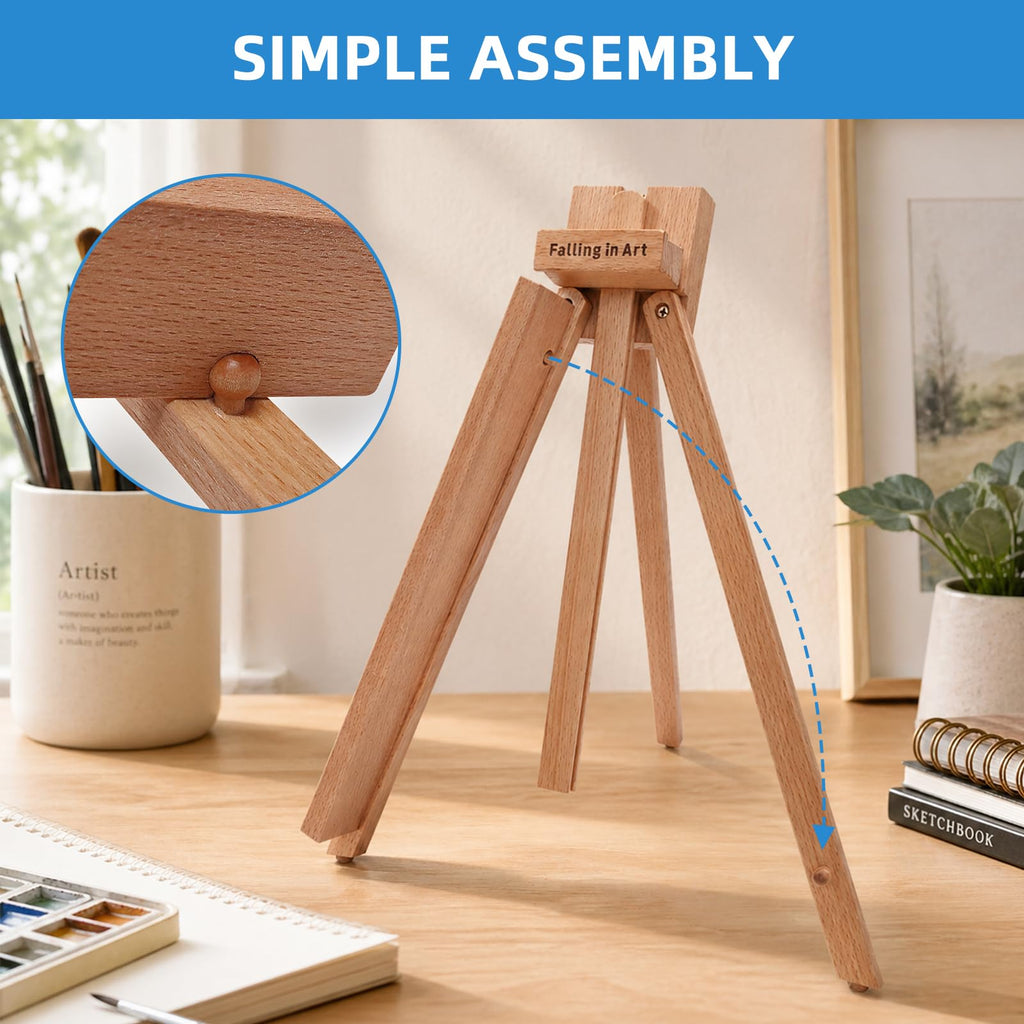 4 Pack Beechwood 25'' Tabletop Easel Display Stand Set for Painting