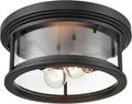 Bresley 2-Light Outdoor Flush Mount Powder Coated Black