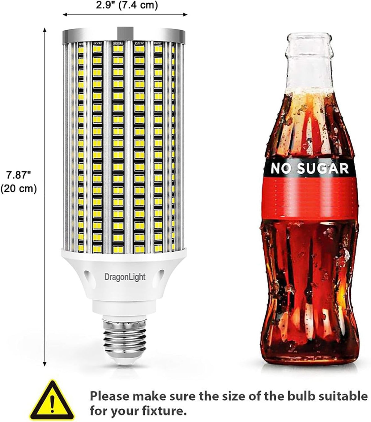 60W LED Corn Light Bulbs 6000K Daylight 7200Lumens, 2 Pack