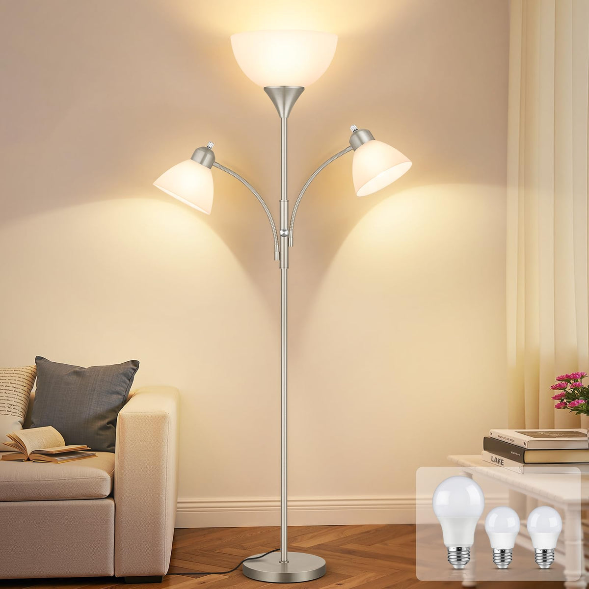 Torchiere Floor Lamps,72" Dimmable Reading Lamp