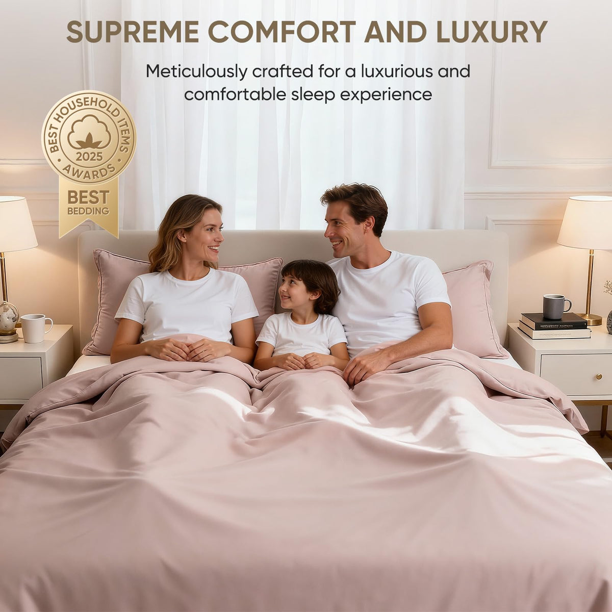 1200 Thread Count Egyptian Cotton 100% Bed Sheet Set, Solid Thickness, Long-Lasting Durable Construction, Resists