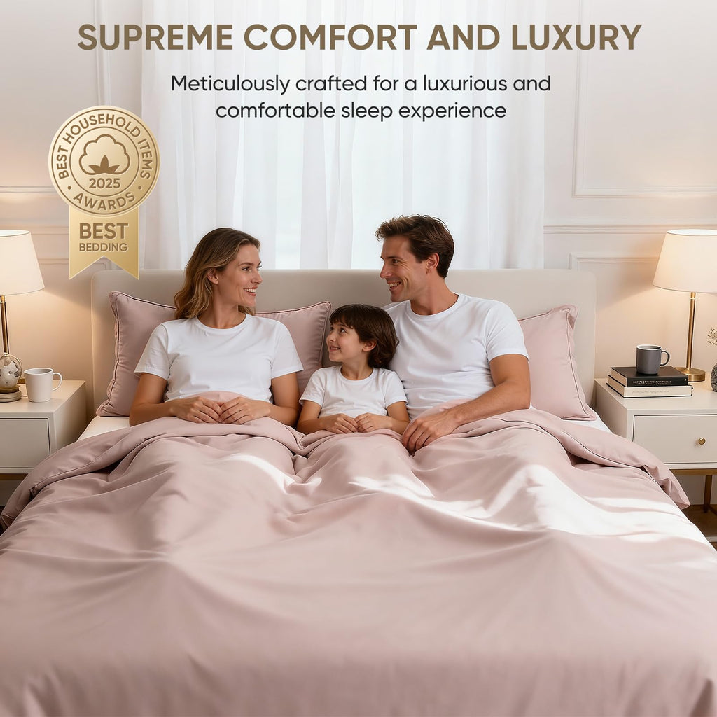 1200 Thread Count 100% Egyptian Cotton Sheets Bed Set, Thickness, Long-Lasting Durability, Resists Pilling, Deep Pocket