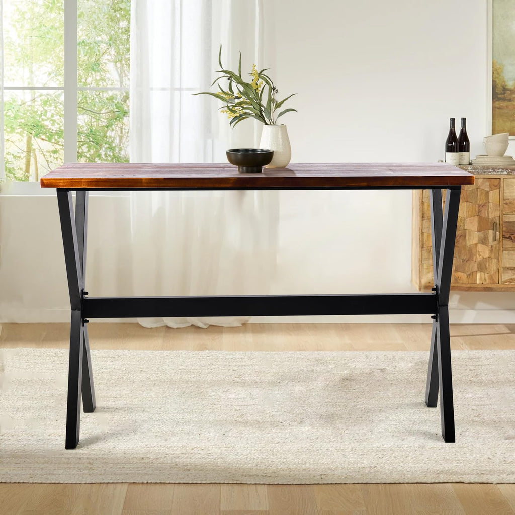 Bar Table, 63"L×41.33"H Bar Height Pub Table High Top Rectangular Sofa Console Table Kitchen Dining Coffee Table, for
