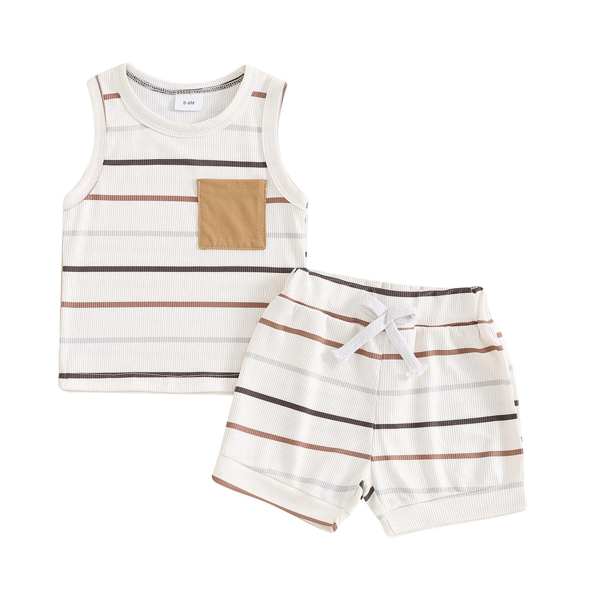 Baby Boy Clothes Casual Striped Tank Tops Camisoles and Shorts 2 Piece Newborn Boys Spring Summer Outfit Set