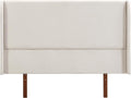 King Wingback High Headboard, Upholstered Linen Fabric Headboard, Bamboo Wood, Easy Assembly, 48''H, Tan