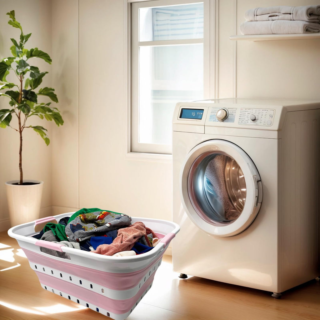 42 (11 Gallons) Collapsible Plastic Laundry Basket, Foldable Pop Up Storage Container/Organizer, Space Saving Hamper