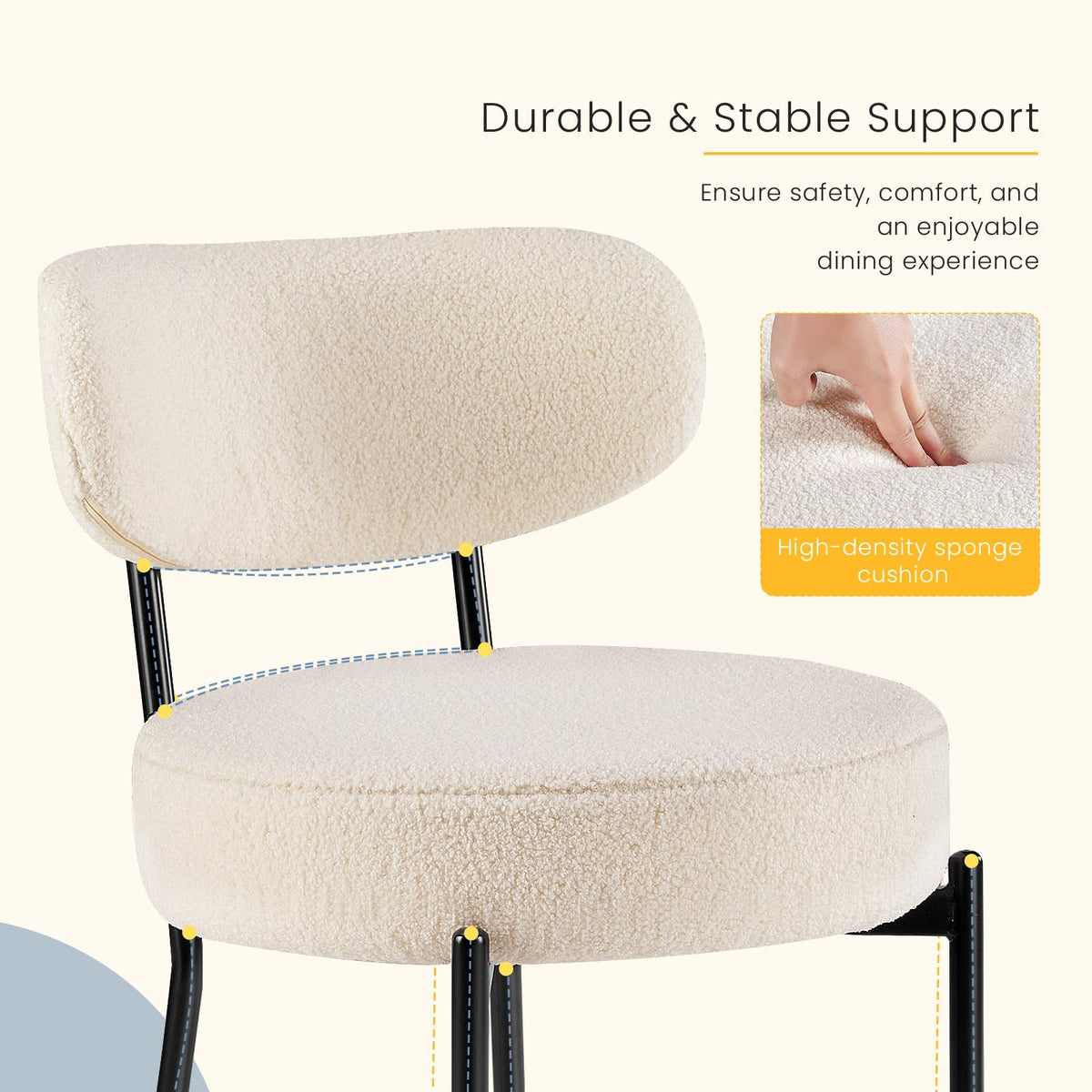 Mid Century Modern Chair Upholstered Curved Backrest
