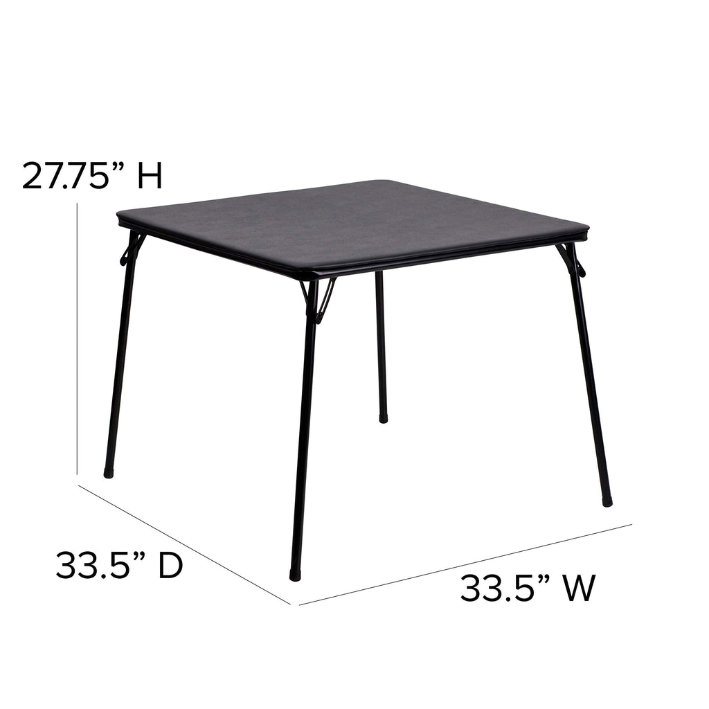 Madison 5-Piece Folding Card Table and Chair Set, Black
