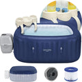 SaluSpa Hawaii AirJet 4-6 Person Inflatable Hot Tub w/EnergySense Cover & App Control, 71"x28" Bundled w/SaluSpa