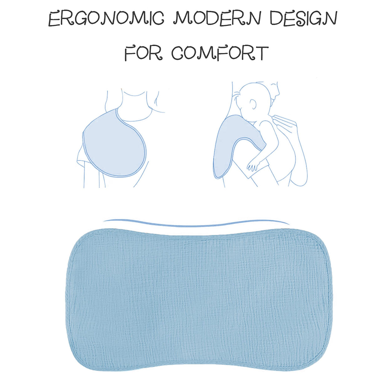 6 Pack Large Muslin Baby Burp Cloths and Burp Rags Set for Newborn