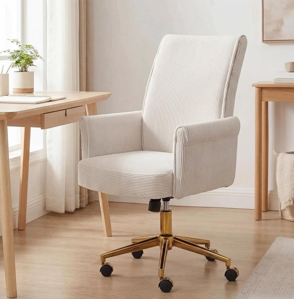 Velvet Home Office Desk Chair, Accent Upholstered Modern Height Adjustable Swivel Chair with Wheels,Ergonomic