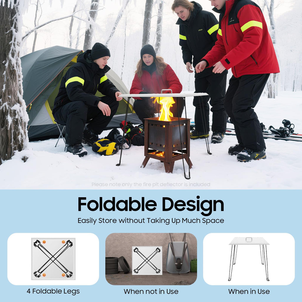Fire Pit Heat Deflector, 24 x 24 x 24 Inch Stainless Steel Heat Deflector.