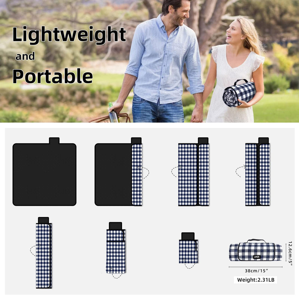 Picnic Blankets Machine Washable, 80''x80'' Extra Large Waterproof Sandproof Foldable Compact Beach Blanket