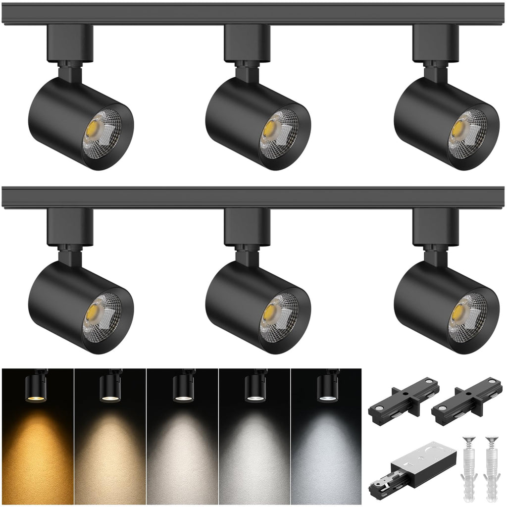 H Type LED Track Lighting Kit, 10W 800LM Dimmable, Black