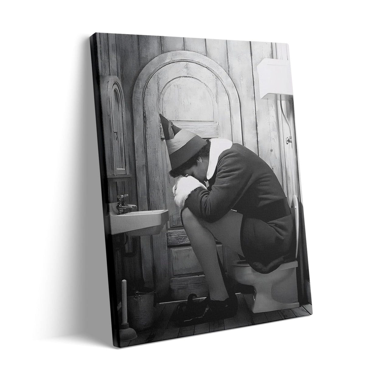 Funny Bathroom Canvas Wall Art, Toilet Paper Humor Poster, 24x30 Inch