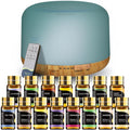 500ml Compact Oil Diffuser with 15 Aromatherapy Grade Essential Oils