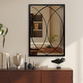 Black Rectangle Wall Mirror, Farmhouse Decorative Mirror, Fireplace, Accent Wall Decor (Black2, 30'' x 20'')