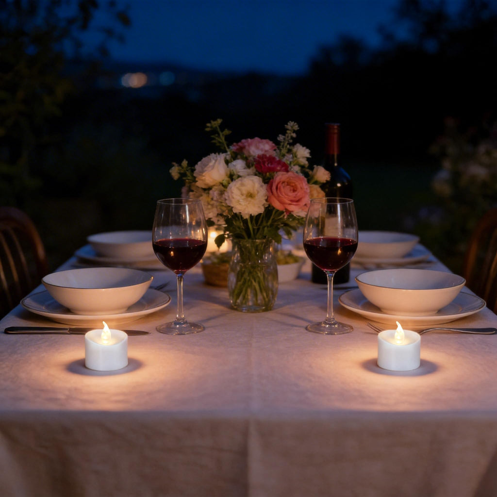 200 Pack Flickering LED Tea Lights, Last 100H+, Warm White Light