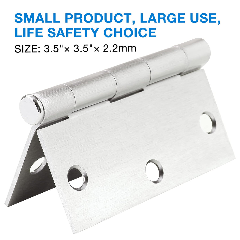 Brushed Nickel Door Hinges 3.5"x3 1/2 Inch Square 12Pack Interior