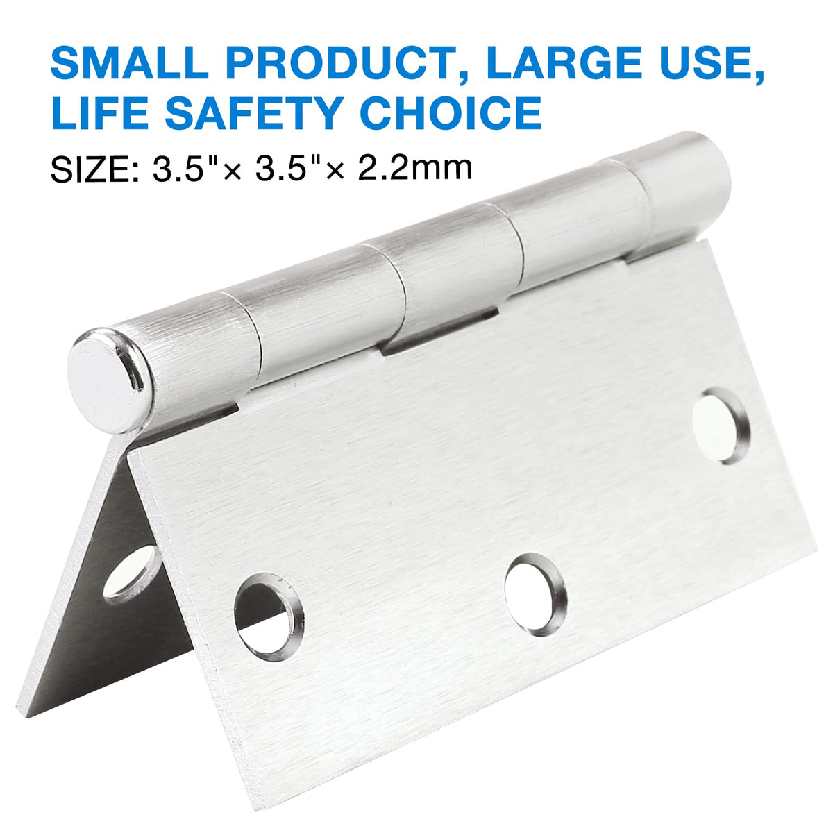 Door Hinges Satin Nickel 3.5 Inch Square Corners 12 Pack