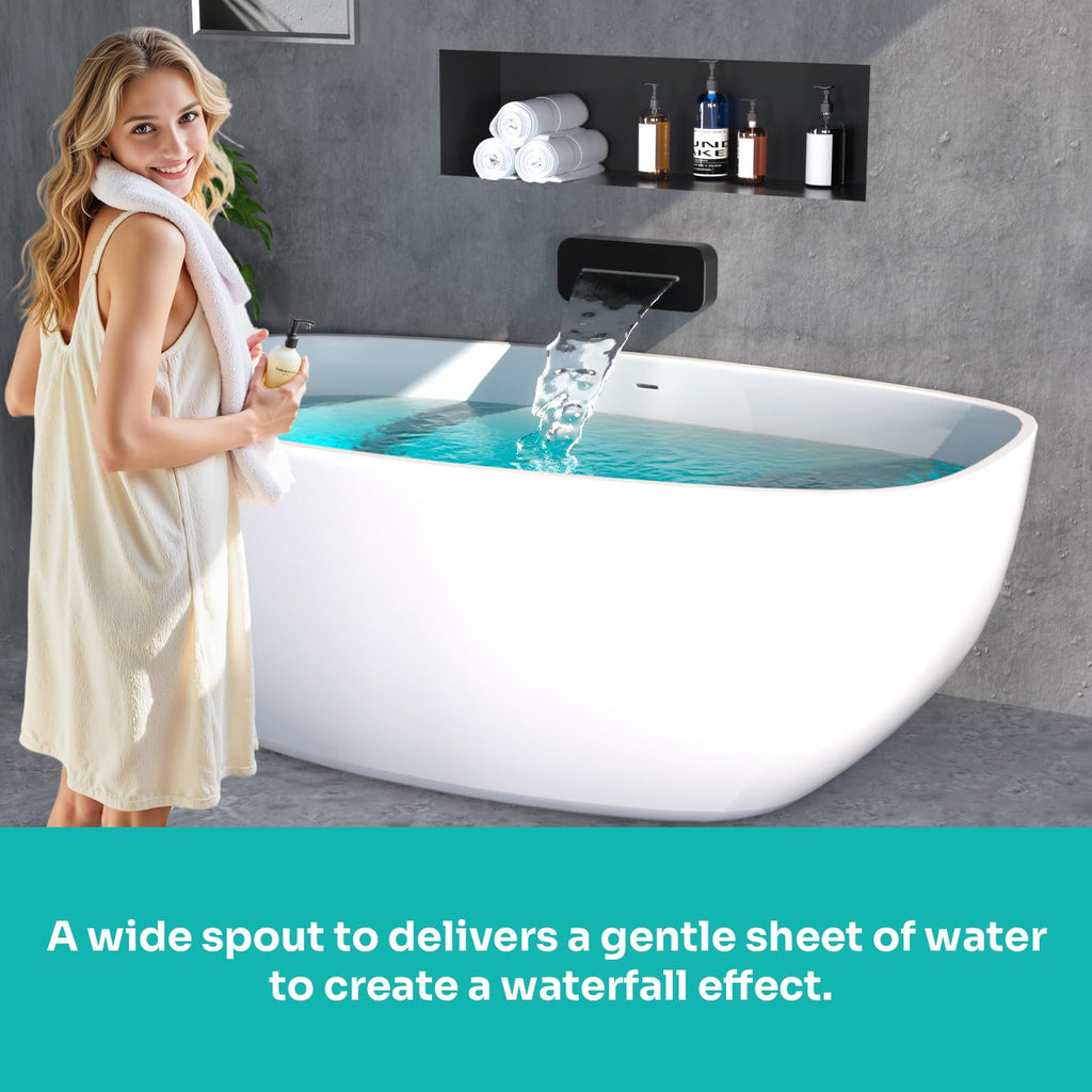 Dual Rain Shower System with Up/Down Waterfall Bathtub Spout, Ceiling Mount 14 x 20 Inch LED Shower Head Rainfall
