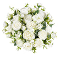 Peonies Artificial Flowers, Silk White Fake Flowers Bouquet 4 Pack