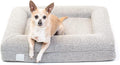 Luxury Boucle Orthopedic Memory Foam Dog Bed with Waterproof Liner and Machine Washable Cover with YKK Zippers