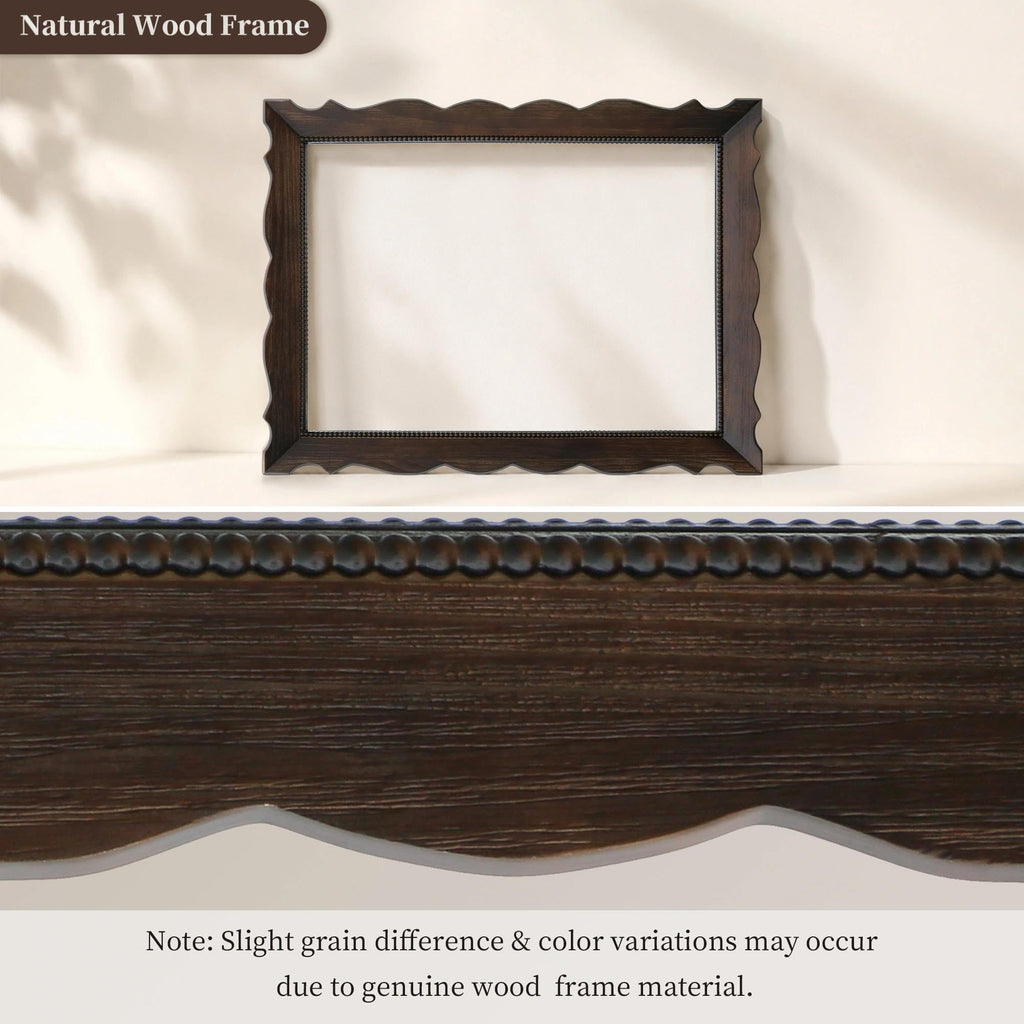 Rustic Wood Frame Mirror: 24"x32" Dark Brown Wood Bathroom Mirror