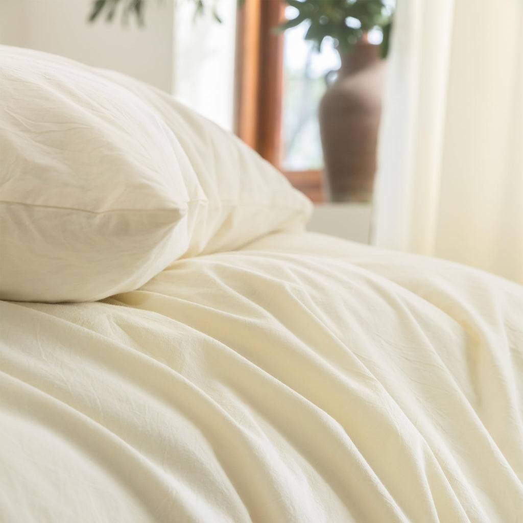 Duvet Cover Set 100% Washed Cotton Linen Feel Oversized