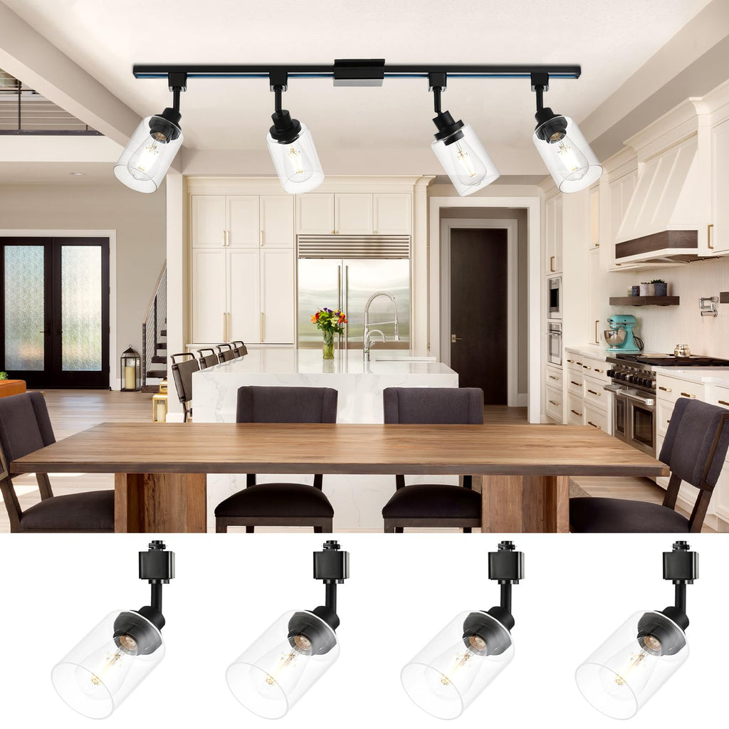 4 Pack H Track Lighting Heads Black Ceiling Track Lighting Fixtures