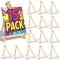 15 Pack 9 Inch Wood Easels, Tabletop Painting Easel Stand