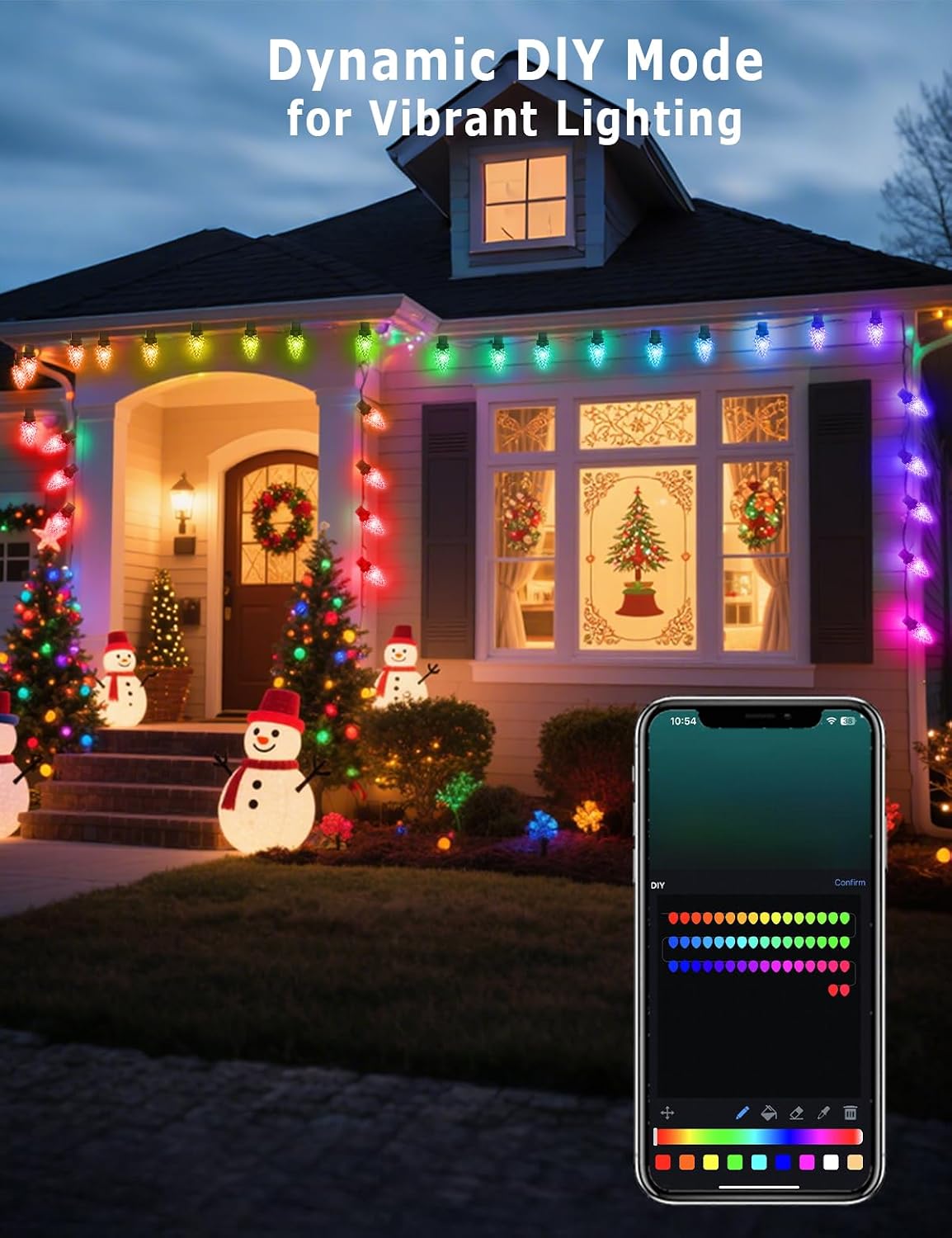 Smart RGB C9 Christmas Lights Outdoor 79FT, Color Changing String Lights