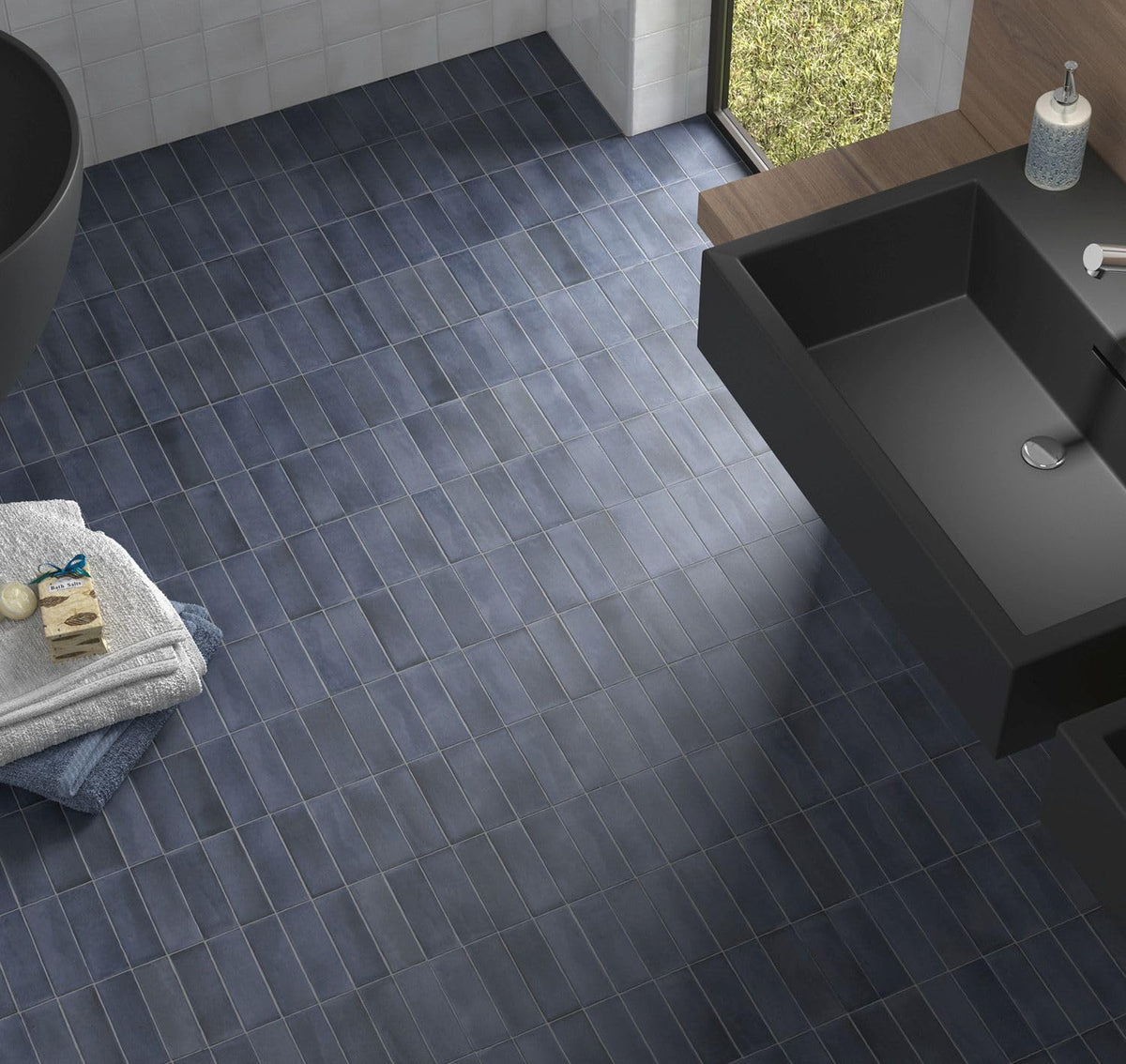 Coco Living | 2"x6" Porcelain Zellige Floor & Wall Tile (Midnight Blue Gloss, Carton)