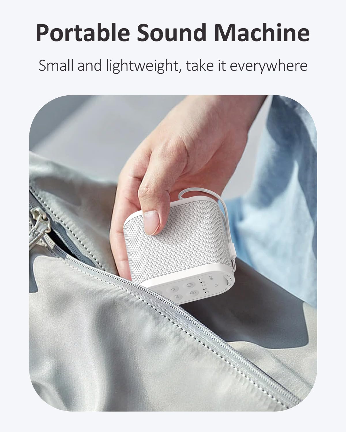 Portable Travel Sound Machine White Noise Machine for Sleeping : Super Long-Lasting & Rechargeable Battery, Headphone