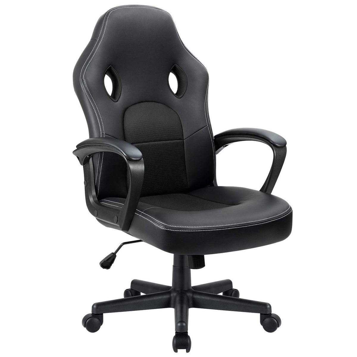 Gaming Chair Office Chair Leather Computer Desk Chair Racing Style Ergonomic Adjustable Swivel Task Chair with Lumbar