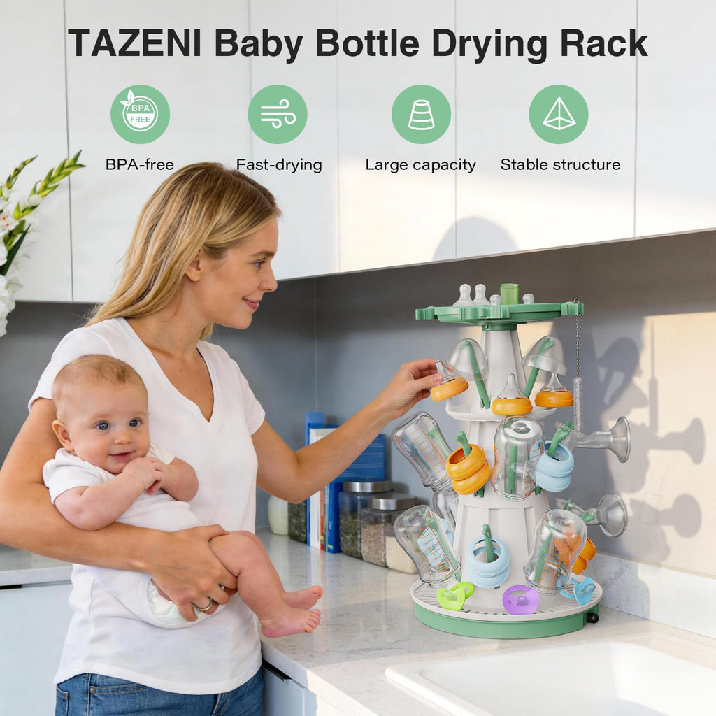 Baby Bottle Drying Rack with 20 Racks, Large Capacity, Fast Drying